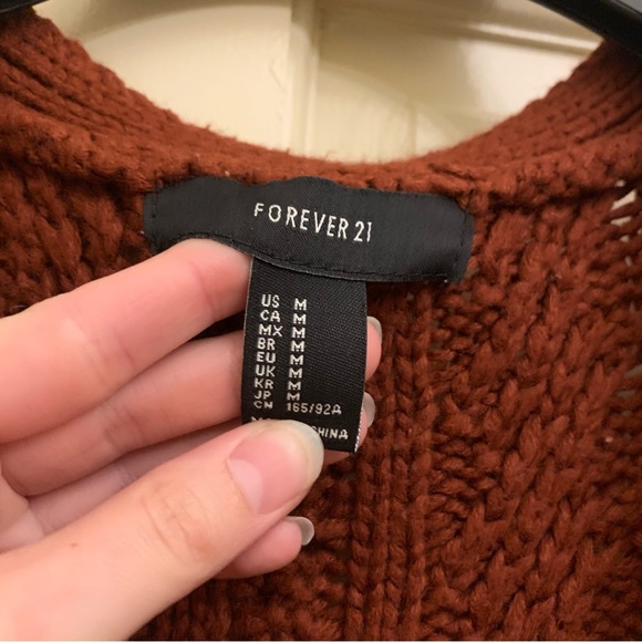 F21 Deep Red Chunky Cardigan!!♥️♥️ - Picture 6 of 7